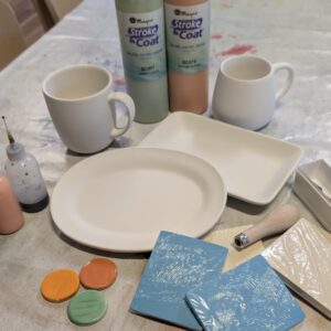 Linol trifft Keramik <br /> - <br/> Blüten und Blätter im StudiCoe